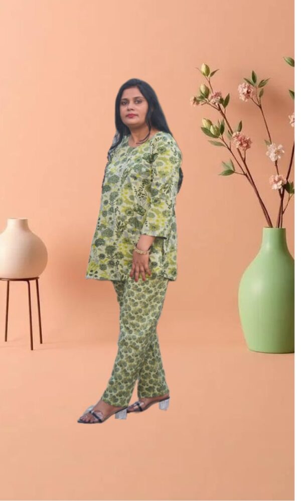 Top and Palazzo Pant with 2 pockets green