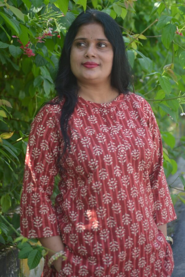 Top and Palazzo Pant with 2 pockets Red