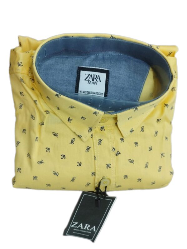 ZARAMAN YELLOW PRINTED SHIRT ( BRAND GENERIC )