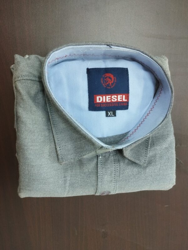 DIESEL STEEL GREY PLAIN SHIRT ( BRAND GENERIC )