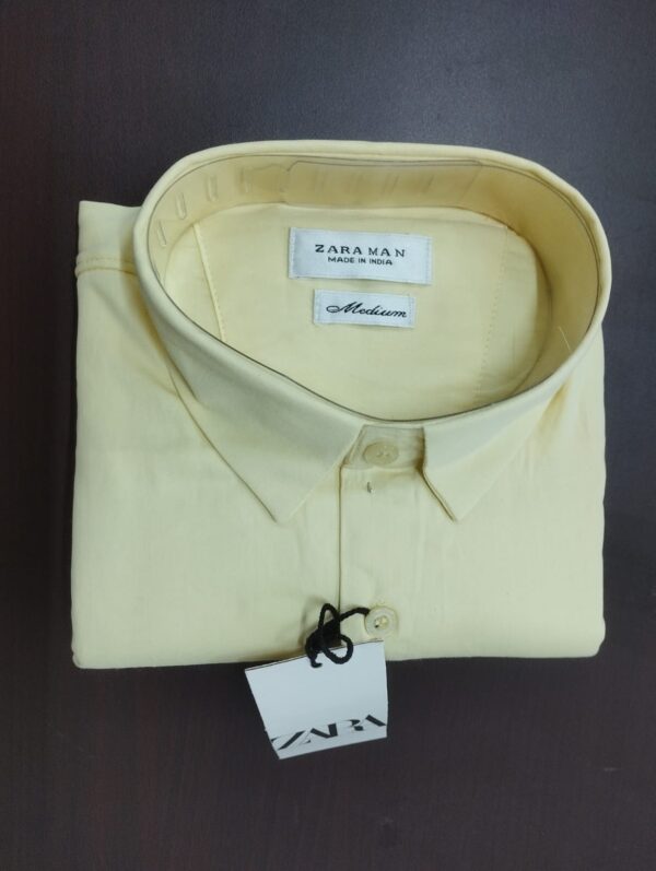 ZARAMAN CREAM PLAIN SHIRT ( BRAND GENERIC )