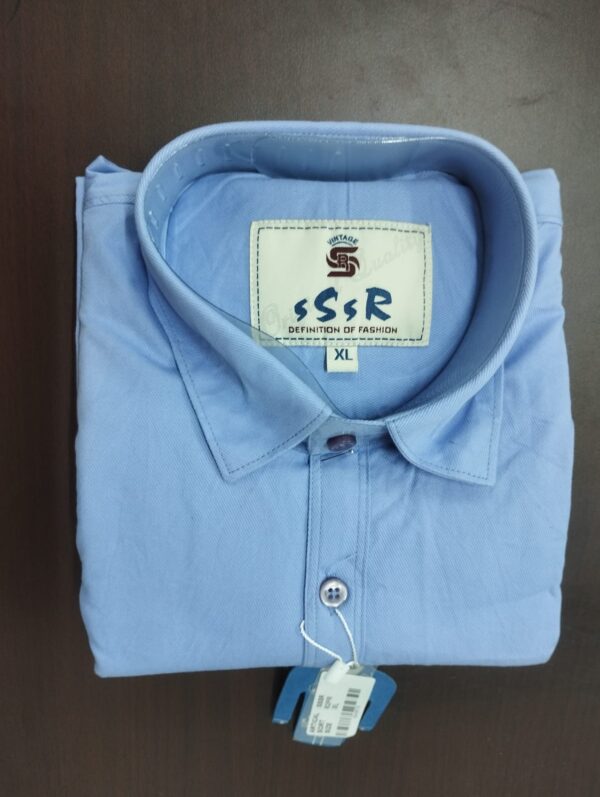 SSSR SKY BLUE COTTON PLAIN SHIRT ( BRAND GENERIC )