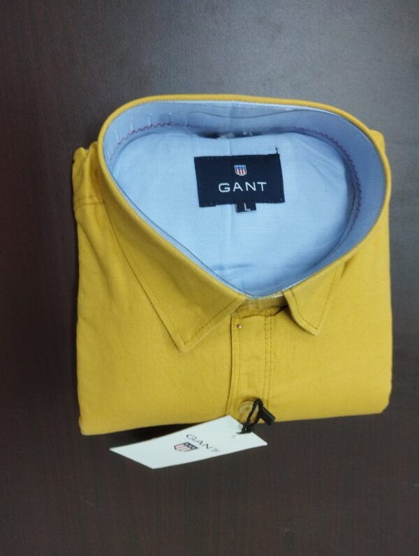 GANT MUSTARD YELLOW COTTON PLAIN SHIRT ( BRAND GENERIC )